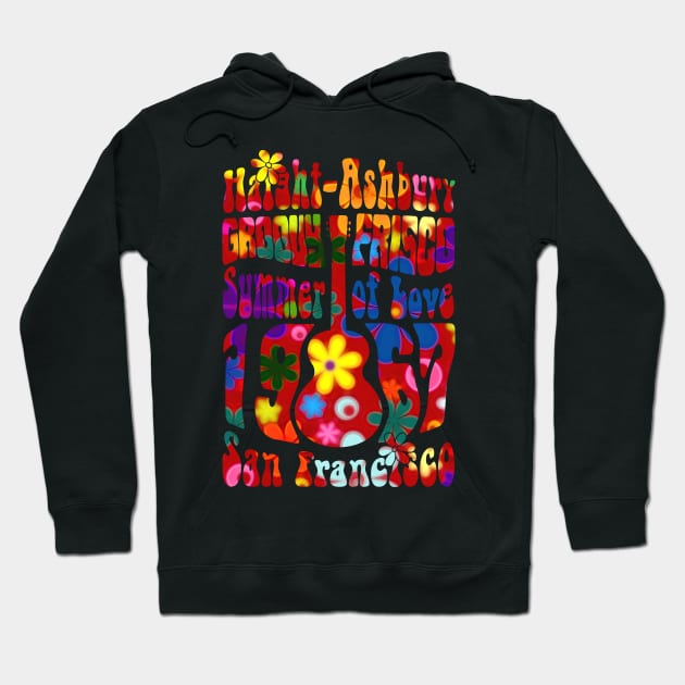 60s 70s Retro Flower Power - Groovy Frisco 2 Hoodie by EDDArt